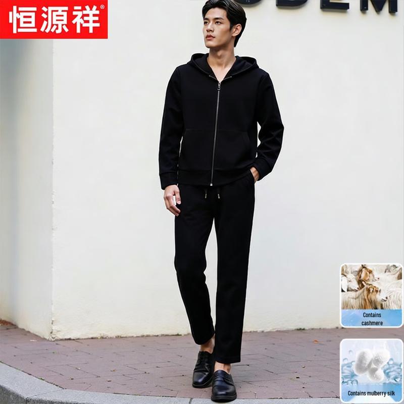 

Мужской спортивный костюм с капюшоном Hengyuanxiang из смешанного шелка XL