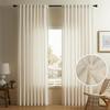 2Panels Linen Curtains 216/240CM Length for Living Room Bedroom Rod Pocket Light Filtering Semi Window Curtain Farmhouse Drapes