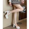 Small Thick Heel High Heels Spring and Summer New Retro Versatile Platform Mary Jane Shoes Children's Single Shoes