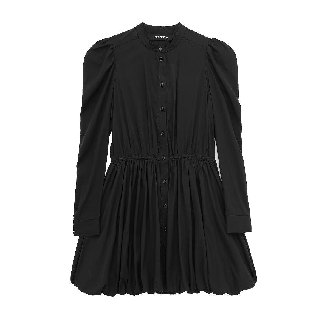 

Элегантное женское платье силуэта баллон черного цвета, весна/лето 2024 L