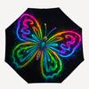 1pc Neon Butterfly Automatic Folding Umbrella Compact Lightweight Travel Umbrella with 8-Rib Sturdy Frame, Windproof & Self009