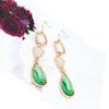 Emerald Green Teardrop Crystal Earrings for Women