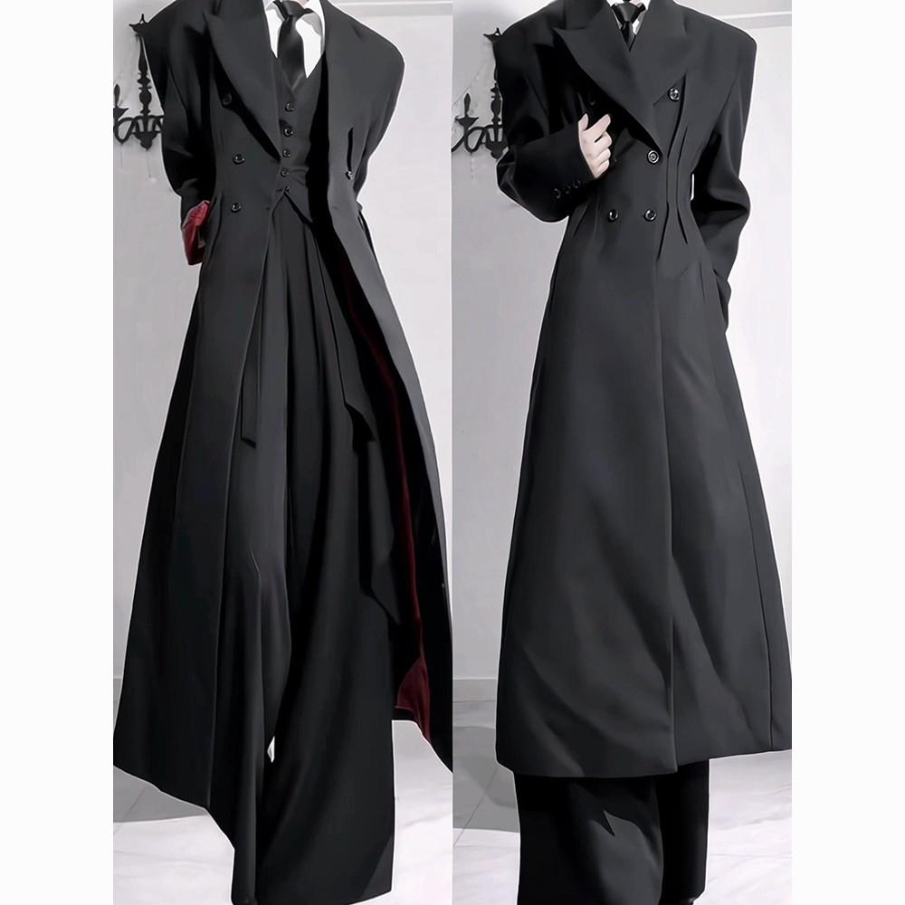 2026 Winter Neu Herren Einfarbiger Langer Mantel Amerikanischer Retro Mode Trendig High Street Lässig Locker Einfach Nische Herren Oberteil
