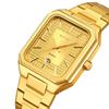NEW Quartz Wristwatches Stainless Steel Strap Simple Rectangle Dial Quartz Watches for Men Clock Waterproof