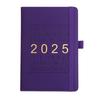 2025 Planner Notebook Weekly Monthly Faux Leather Hardcover Inspirational Quotes Monthly Overview Daily Blocks Elastic