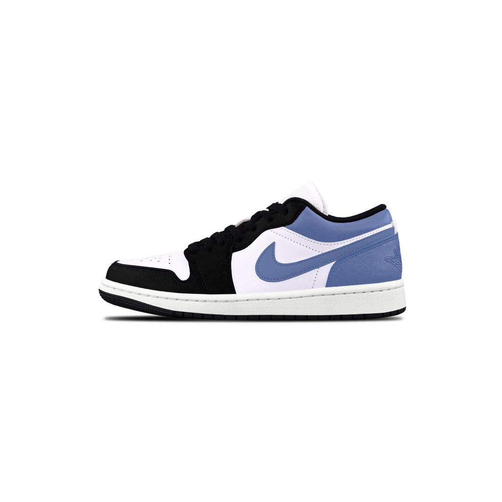 Jordan Air Jordan 1 Cushioning, Wear Resistant Low Top Vintage Basketball Shoes Unisex Black Blue 553558-165(Team425-)