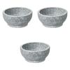 Set of 3 Yakitei Stone 16cm Stone Direct Made In Setomonohonpo Pots, [16x7.5cm] Pots, Heat, Korea,