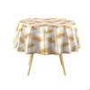 Nappe ronde - EDEN - Plume Lumineuse - PVC Textilia Paillettes - Ø 160 cm - Motif plumes pailletées