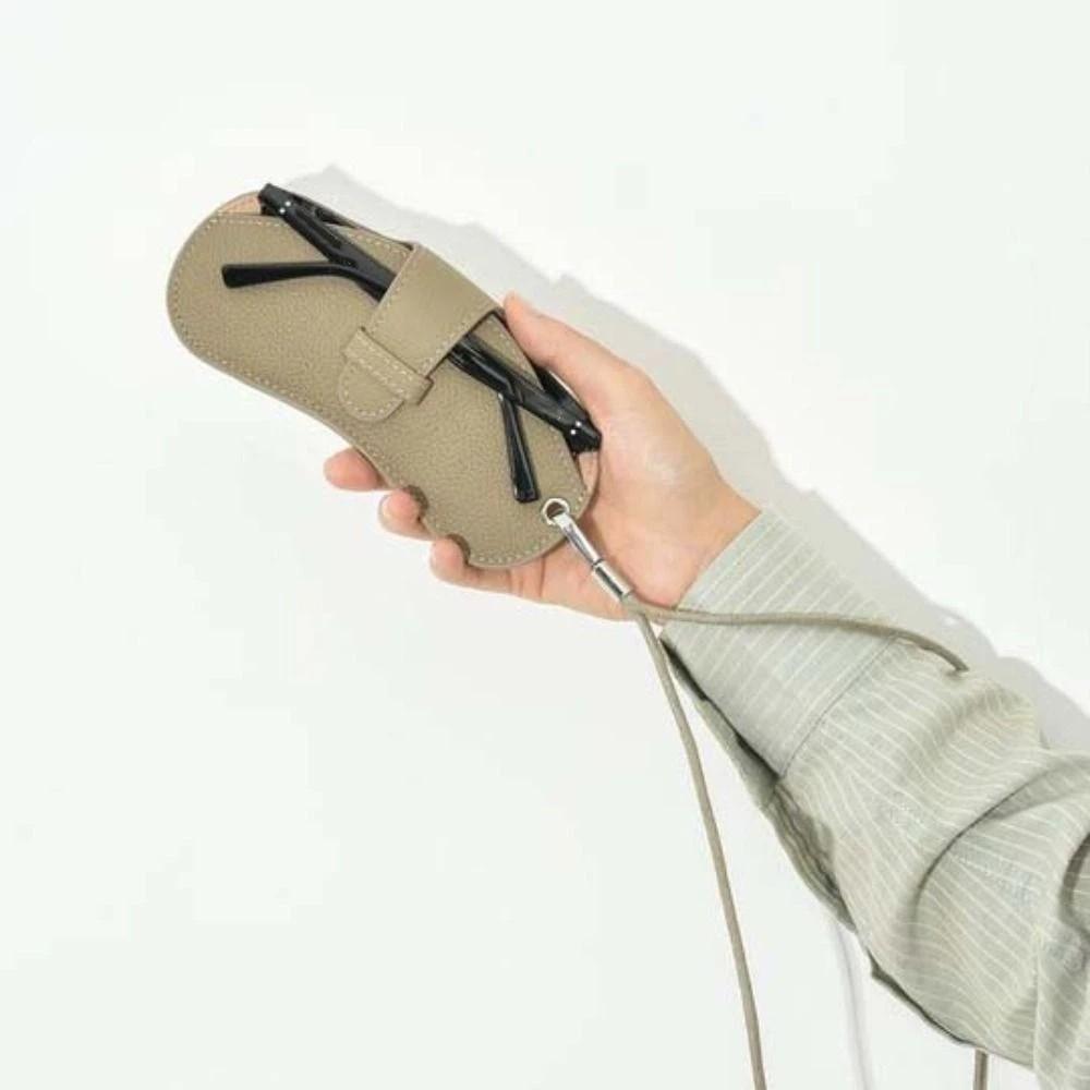 Eyewear Protector Case PU Leather Glasses Bag Hanging Neck Sunglasses Eyeglass Bag Female