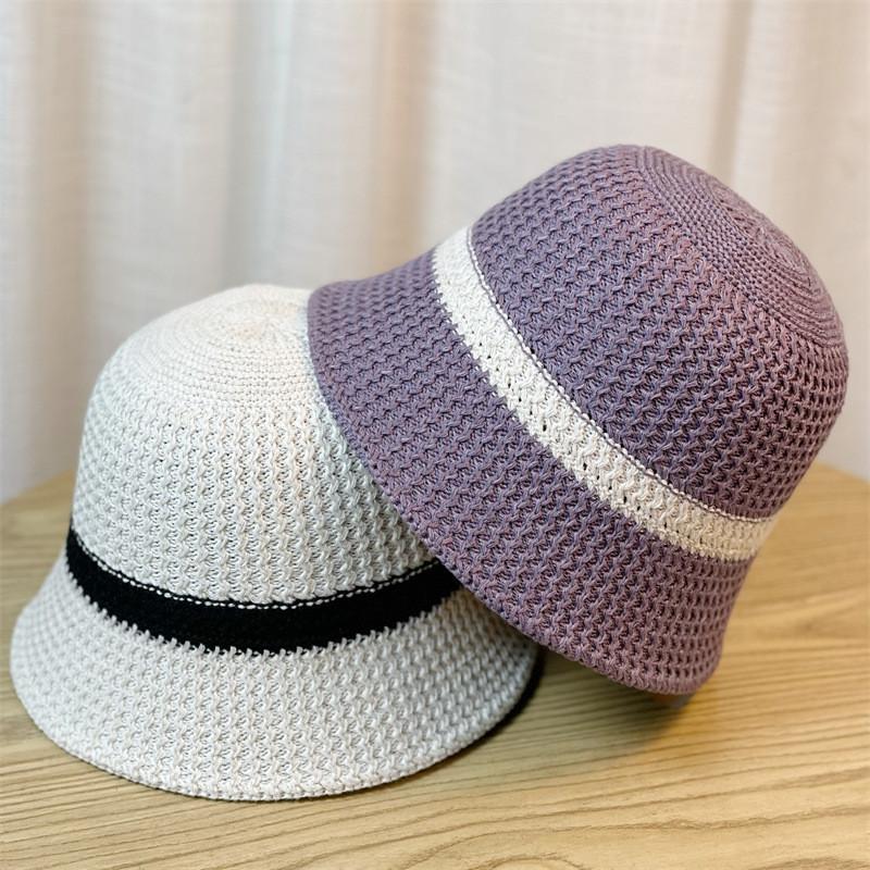 Trendy Round Top Wide Brim Fisherman Hat For Women In Black Beige Khaki Grey Purple Pink