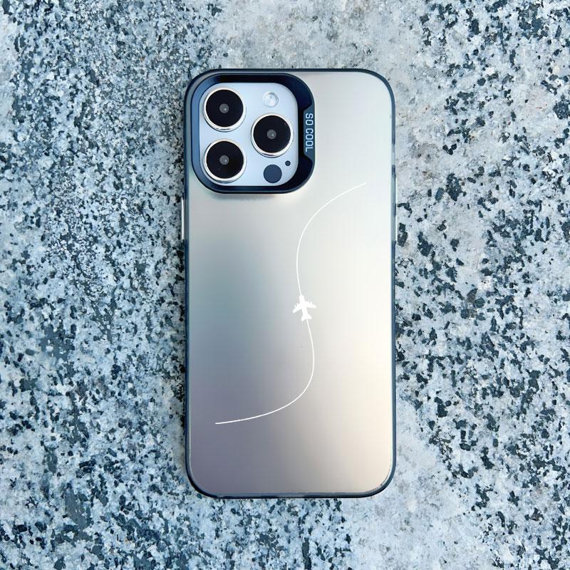 Aircraft Airplane Heart Couple Phone Case For Apple iPhone 16 15 13 12 11 Pro Max 13 Mini 14pro Max Plus Shockproof Laser Covers