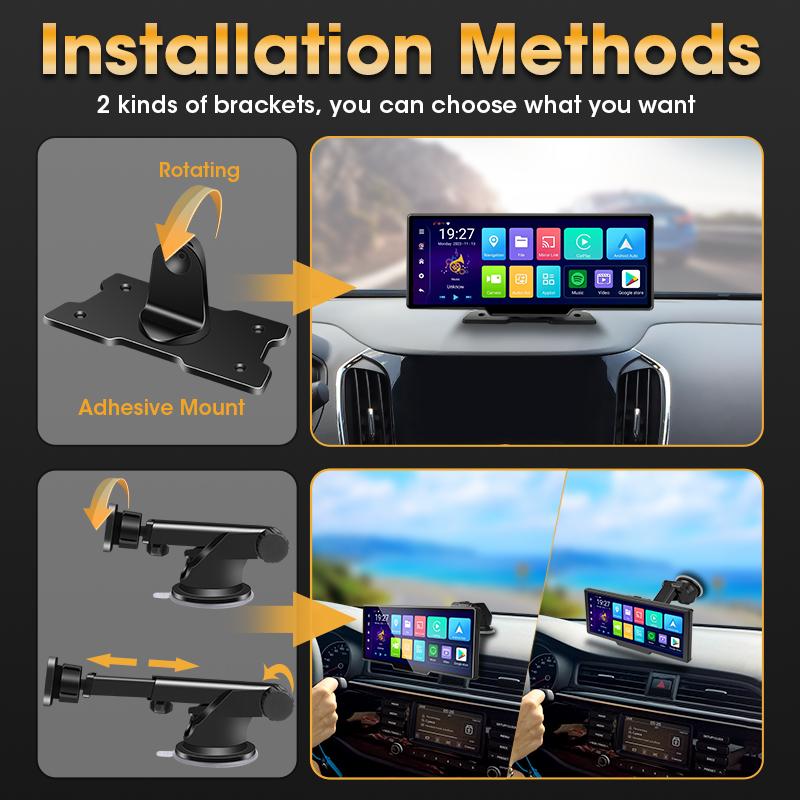 10.26" Android 13 Mirror Video Player Wireless Carplay Android Auto 8 Core GPS Navigation Rearview Car With Camera AUX Bluetooh