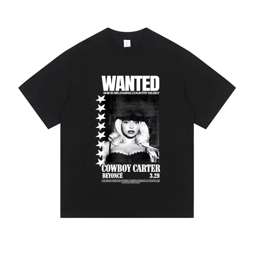 Wanted She Is Releasing Gountry Music Beyonce Cowboy Carter Tshirt Mens Fashion Casual Oversized T Shirts Women Vintage Tshirt
