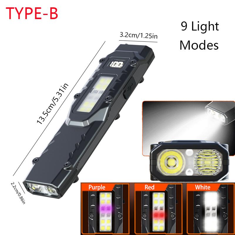 Tactical Flashlight Rechargeable,High Lumen LED & COB Dual Light,Compact Portable,Type-C Fast Charge,Camping Hiking Emergency