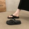 Black Beach Soft-soled Thick-soled Flip-flops for Women's Summer Wear 2025 New Versatile Non-slip Fairy Wind Sandals