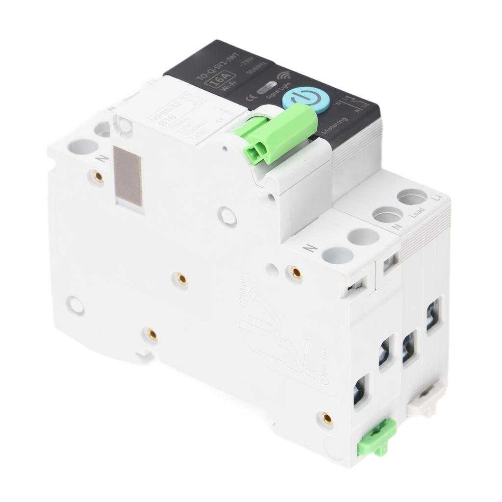 Smart WiFi Circuit Breaker Flame Retardant Pa66 1P+N AC230V 3 Timing Modes Circuit Breaker Remote Control Breaker 16A for Home