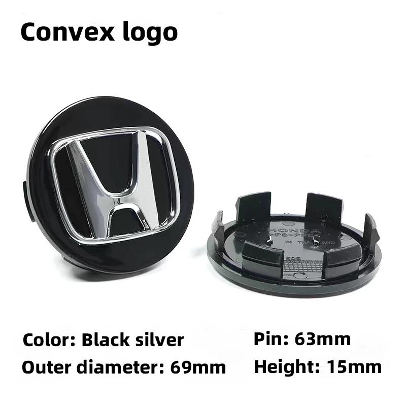 4Pcs Car Logo Wheel Hub Center Caps Decoration Accessories For Honda Fit Jazz GK5 Civic Type-R CRV Pilot Accord Insight Spirior