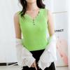 Summer Women's Vest Large Size Sleeveless Ice Silk Solid Color Camisole V-neck Short Bottoming Shirt Top Loose Elastic
