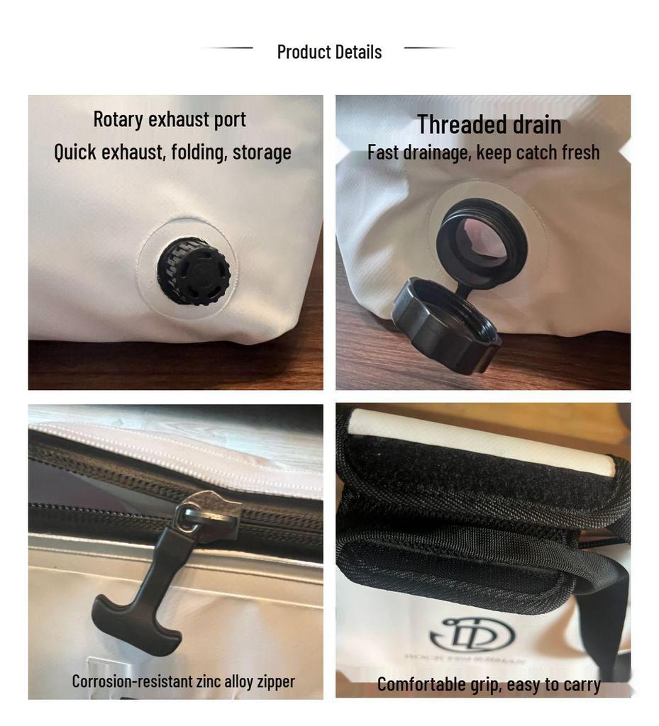 Portable Foldable Fishing Cooler Bag - Insulated & Large, Soft Sided for Tackle and Fish