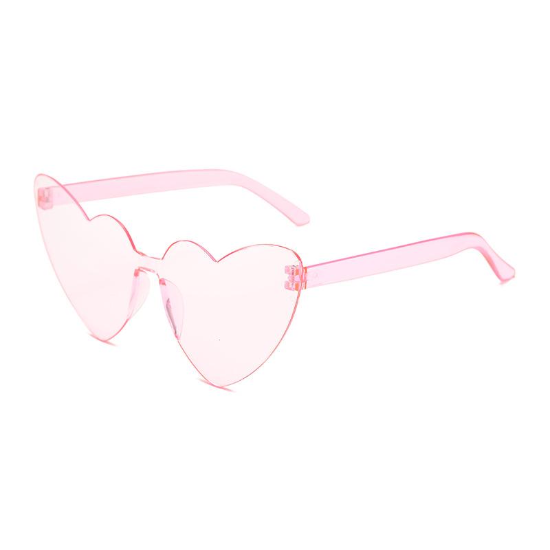 Thin peach heart sunglasses love sunglasses jelly color rimless heart type one-piece glasses candy color eyes