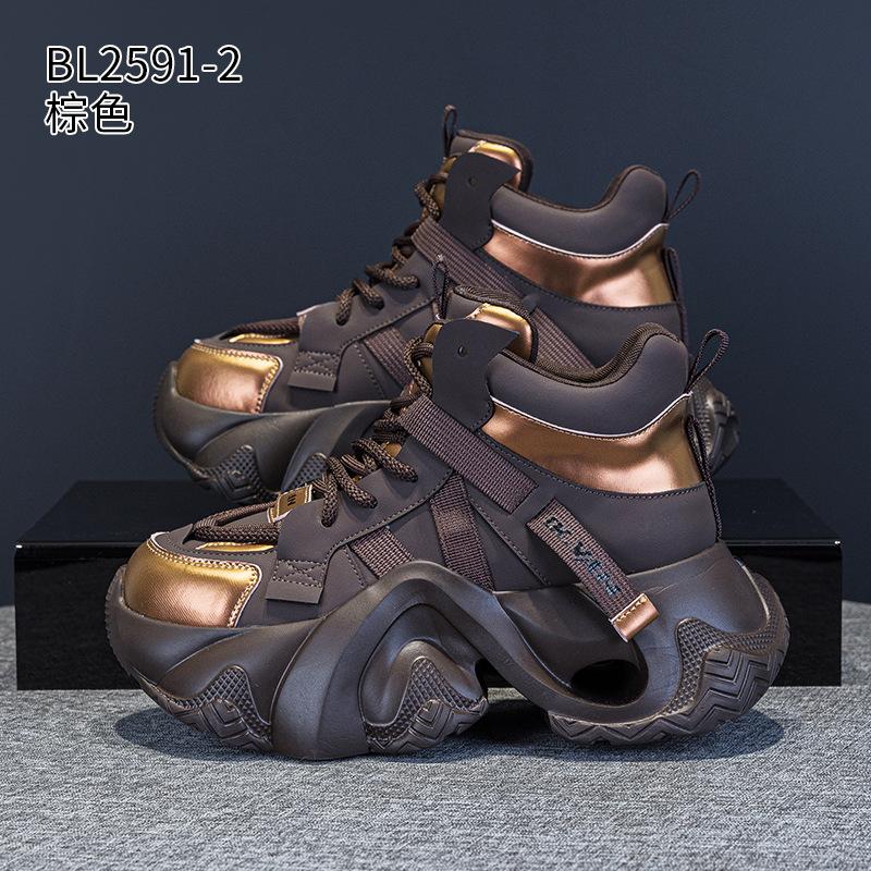 Super fire high-top dad shoes autumn and winter new thick-soled small velvet sports and leisure shoes