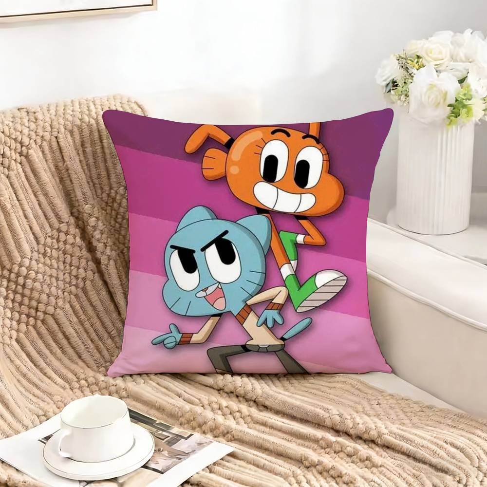The AAMAZING WWorld of GGumball Pillow Case Square DoubleSided Sofa Cushion Cover Bedroom Bedside Pillow
