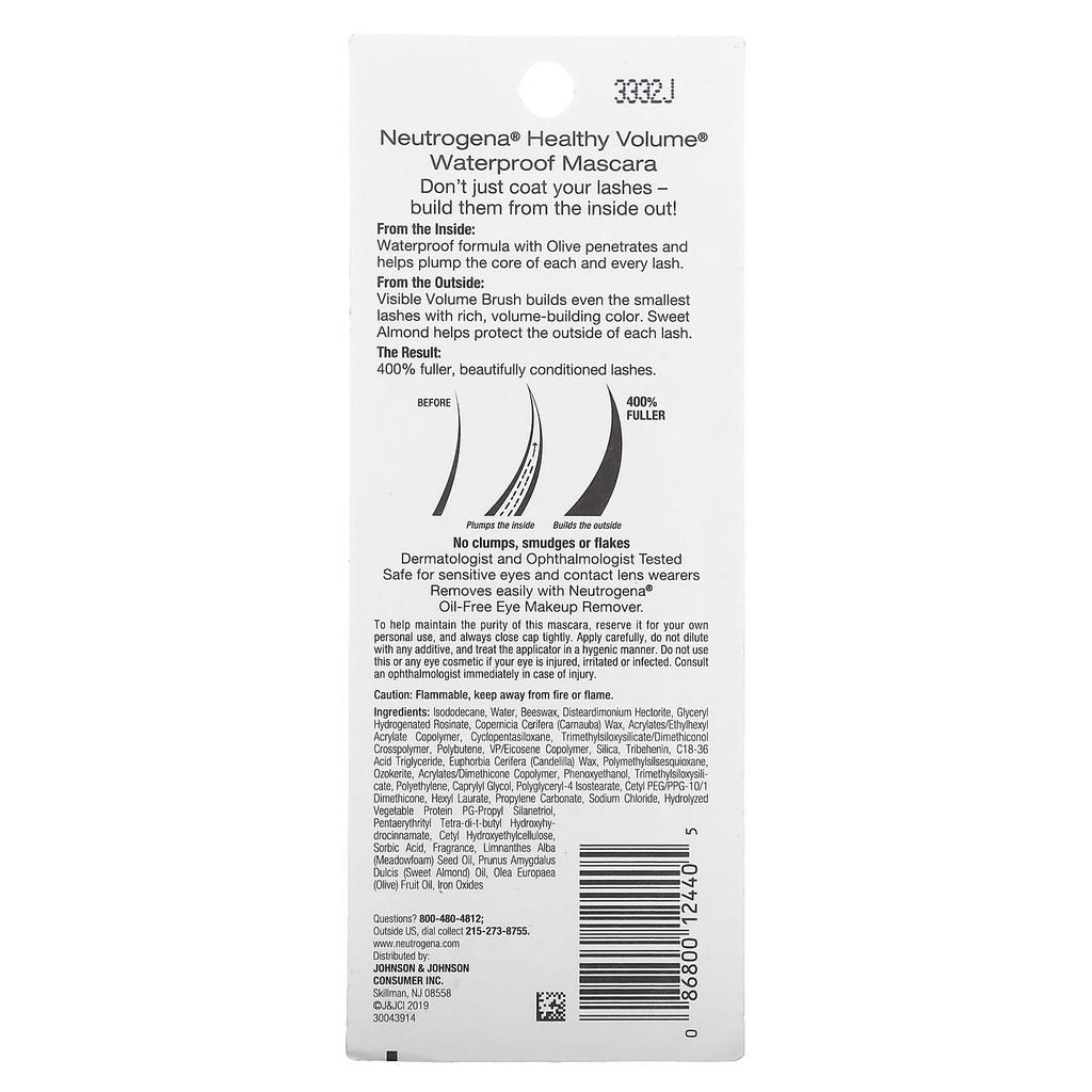 Neutrogena Healthy Volume, Waterproof Mascara, Black/brown 08, 6g (0.21oz)