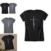 Dames T-shirt met korte mouwen, zomer, met geloofsletterprint, grafisch T-shirt, blouse, mode, in zacht en comfortabel materiaal