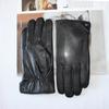 Men's Imported Sheepskin Touch Screen Gloves Winter Thickened Warm Rabbit Fur Leather Driving Gloves