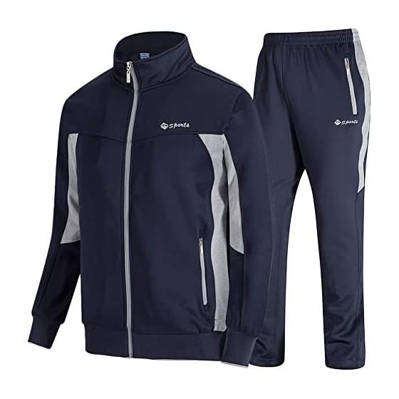 [Gopune] Men s Jersey Top and Bottom Set Setup Pants Sportswear Training Running Bottoms Outerwear Casual Wear