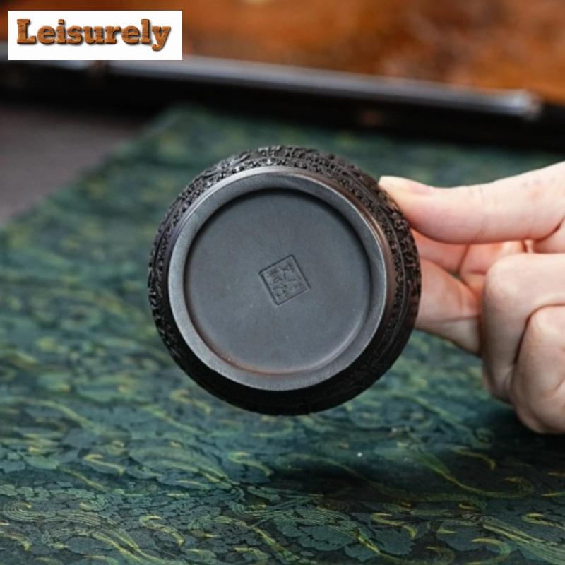 120ml Fioletowa glina Yixing Kubek do herbaty przyciągający bogactwo Estetyczna miseczka do herbaty Dzbanek Filiżanka do degustacji herbaty Filiżanka zapachowa Filiżanki mistrzowskie Jianzhan