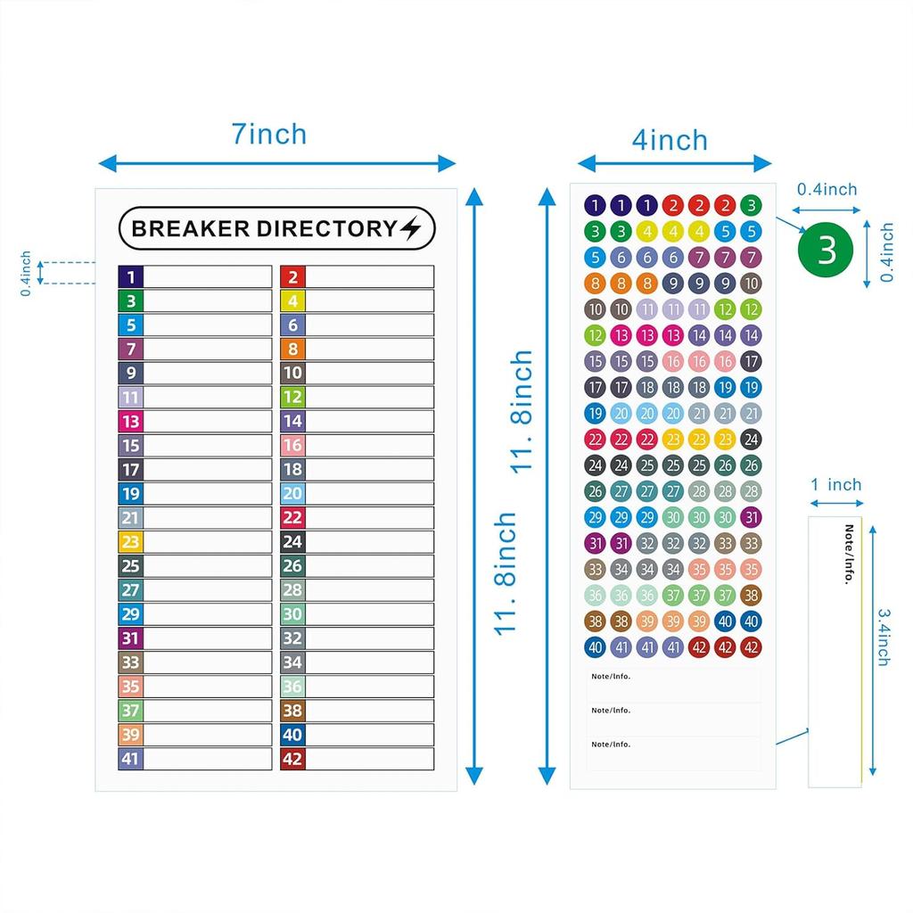 16 Sheets Breaker Panel Labels Electrical Box Sticker Numbers Breaker Panel Labels Electrical Sticker Number Catalog Load Center Adhesive Waterproof
