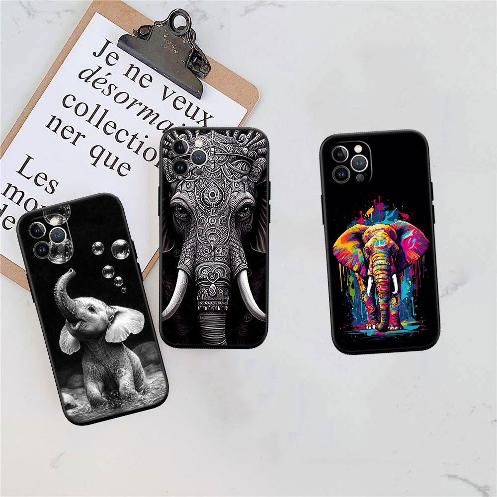 LO4 Animal Elephant Soft Shell Phone Case for Samsung Galaxy S20 S21 S22 Ultra FE + Plus A21S A22 A24 A25 A26 A30 A30S A31