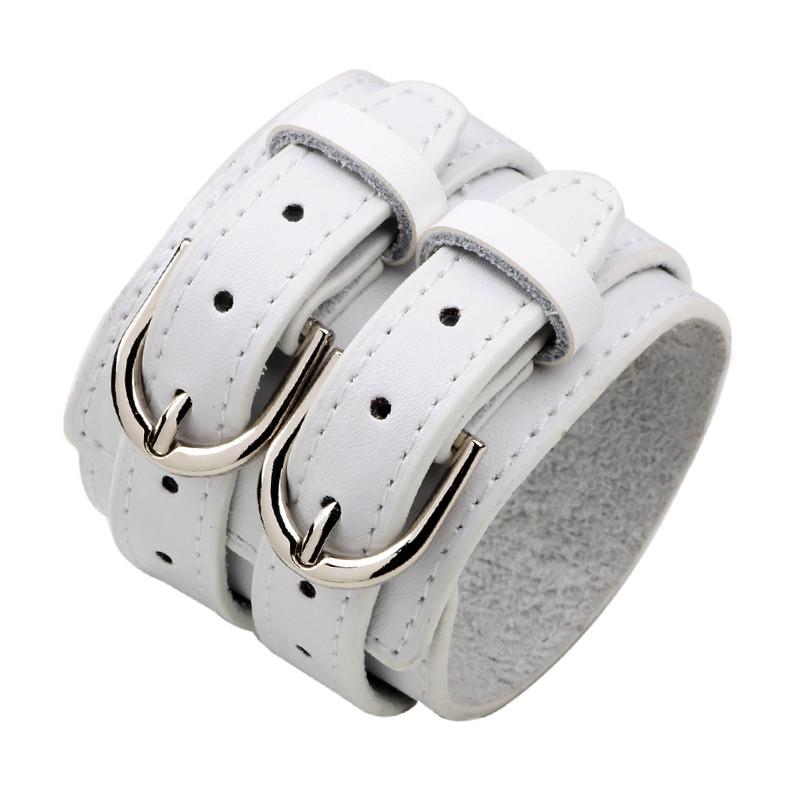 Modyle Vintage Punk Retro Mehrschichtiges Lederarmband Männliche Mode Geflochtenes Handgeknüpftes Seil Wickelarmbänder & Armreifen Für Männer 23cm white