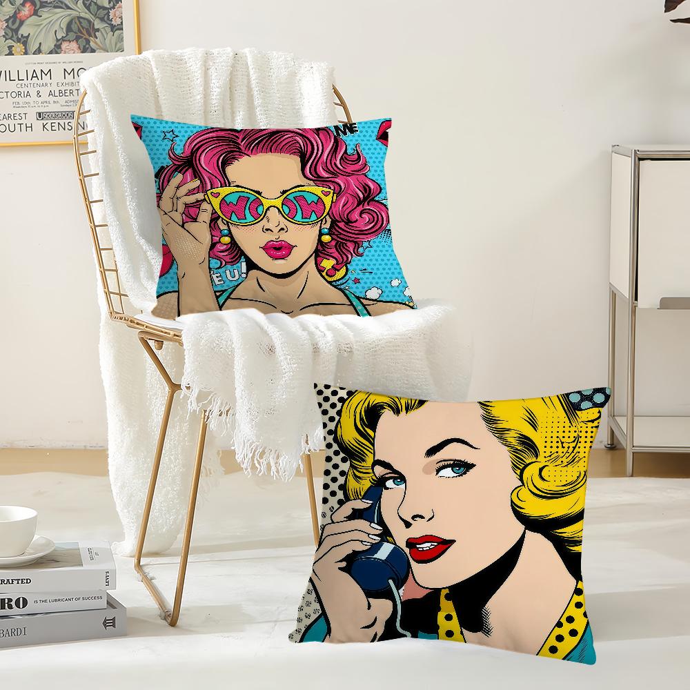 Fashion Pop Comic Portrait Pillow Case Office Cushions Suitable For Sofa Car Bedroom Decorative Cushion Cover