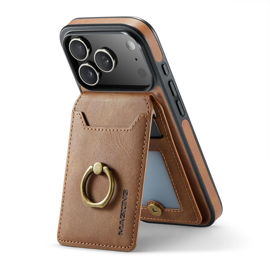MAGKING K1 Series For iPhone 17 Pro Max Magnetic Case PC + TPU + PU Phone Cover with Card Holder