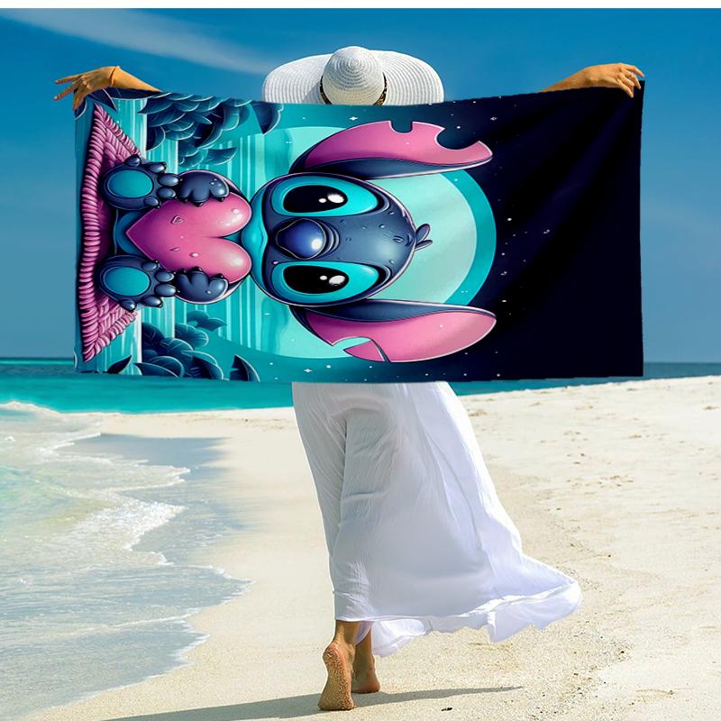 Ultra-Soft Beach Towel with Stitch Theme,Ideal for Pool - Camping, Diving - Perfect Travel Essential, Vibrant Beach Towel.