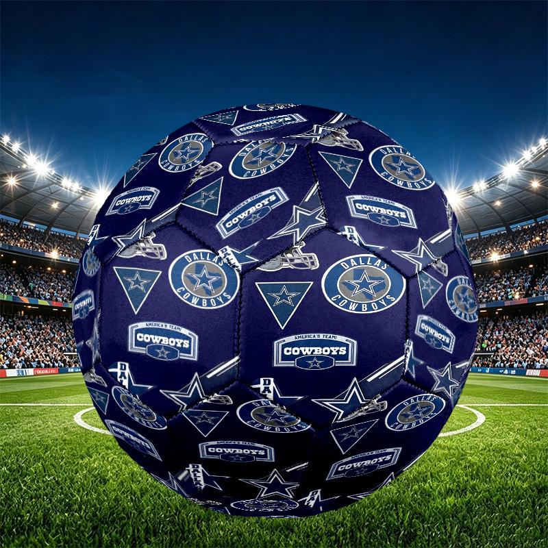 Dallas Cowboys Print Size 5 Soccer Ball, PU Wear Resistant Football for Match Training and Daily Practice, Birthday Gift for Soccer Fans