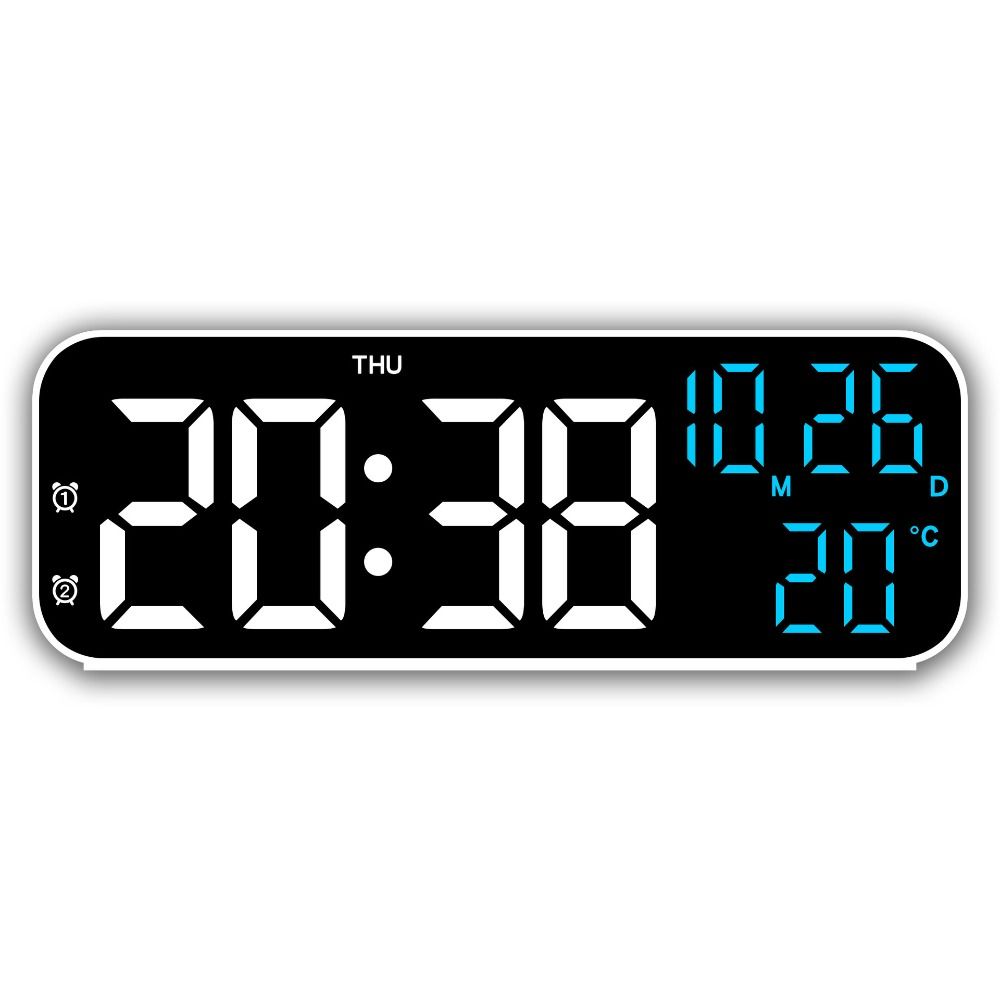 Brightness Adjustment Large Digital Clock Voice Control Alarm Clock  for Living Room