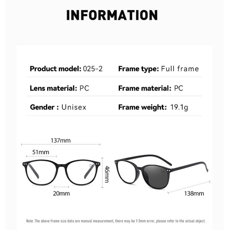 New Single Light Photochromic Anti Blue Presbyopia Glasses Versatile and Fashionable Ultra Light High-definition Glasses