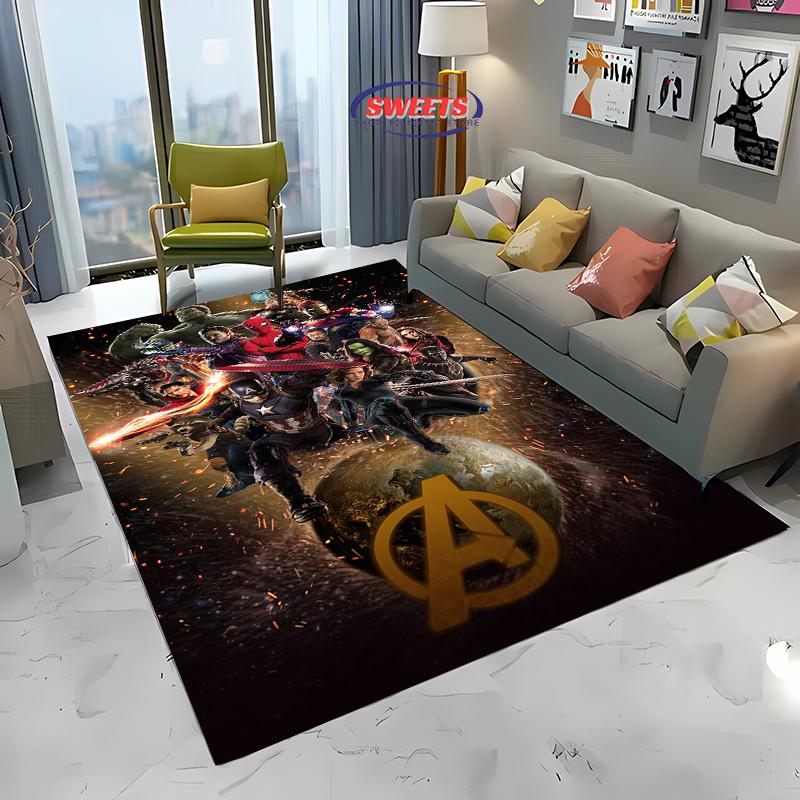 

№2 Килим Marvel Месники Нові полиці! Вітальня Спальня Офісна зона Дитяча кімната на вибір,Нековзний Килимок, який можна прати в машині 120*160cm