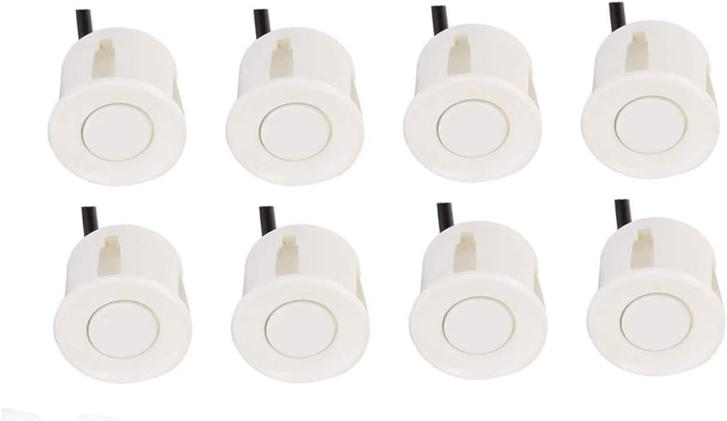 Car Reverse Parking Radar System Park with 8 Parking Sensors Distance Detection + LED Distance Display + Sound Warning (White Color)