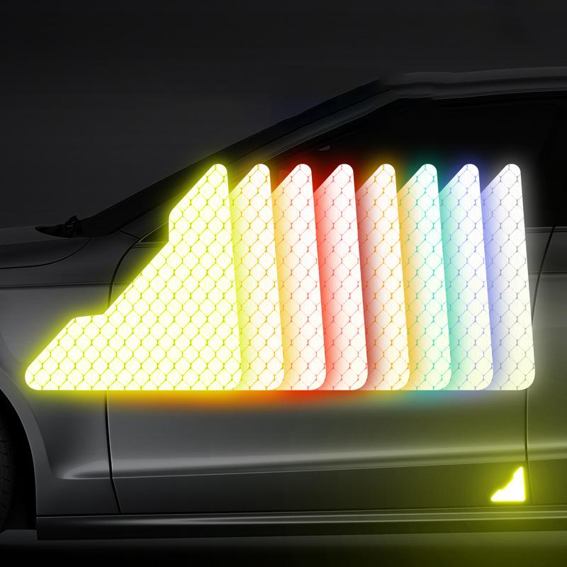 8PCS Car Door Stickers Universal Safety Warning Mark OPEN High Reflective Tape for Auto Accessories Exterior Bike Helmet Safety