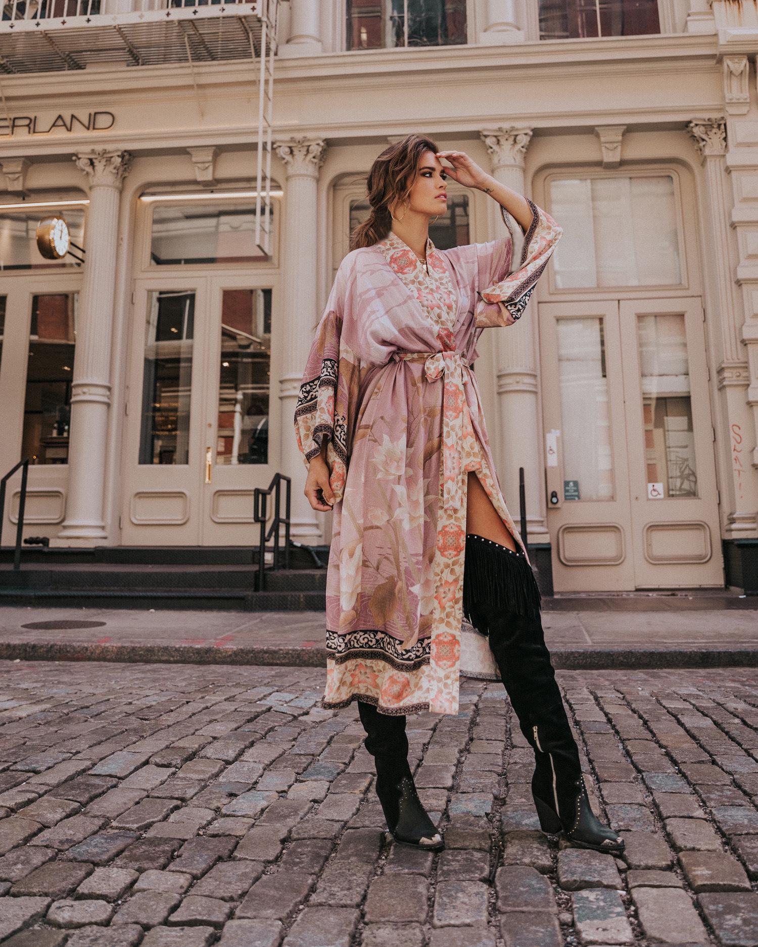 

European-American Cotton Floral Kimono Cardigan - Beach Cover-up & Sun Protection 5D58 One Size