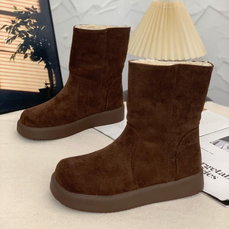 

Stylish flanged two wear snow boots women s new winter plush warm plush short boots versatile thick sole 39