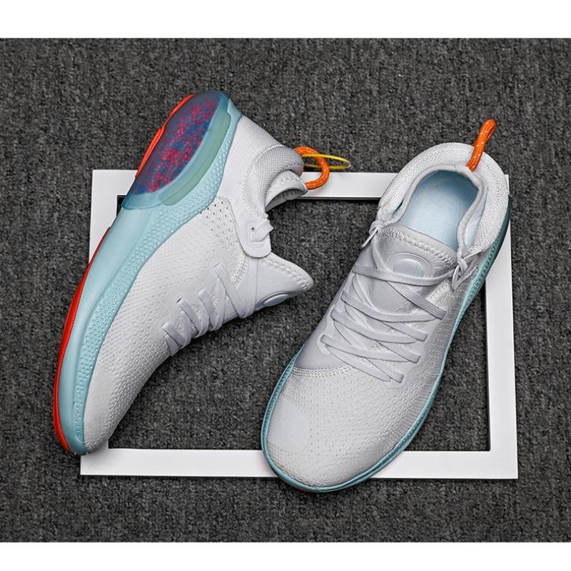 Men's Breathable Knit Air Cushion Sneakers Lightweight Non-slip Shock Absorbing Casual Sports Shoes