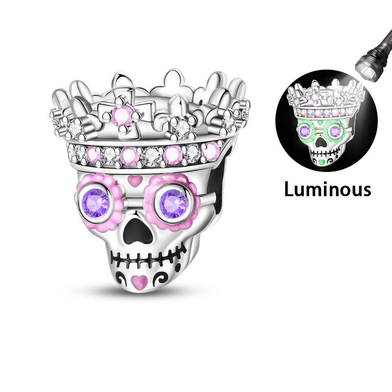 Original Copper Color Fashion Halloween Series Luminous Skull Elf Pumpkin Charms Beads Fit Qikaola Bracelets Diy Jewelry