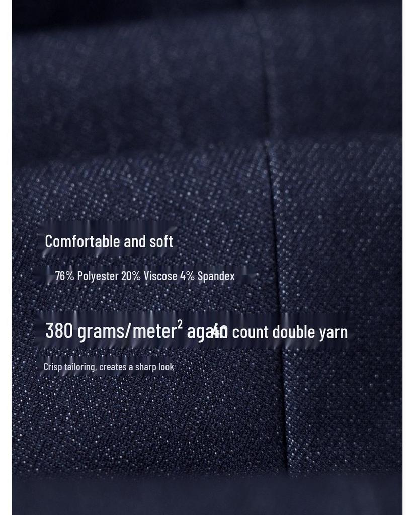 Męska dopasowana włoska kurtka dżinsowa Ruishen - Klasyczny kołnierz, myśliwska, codzienna, biznesowa odzież wierzchnia na jesień/zimę