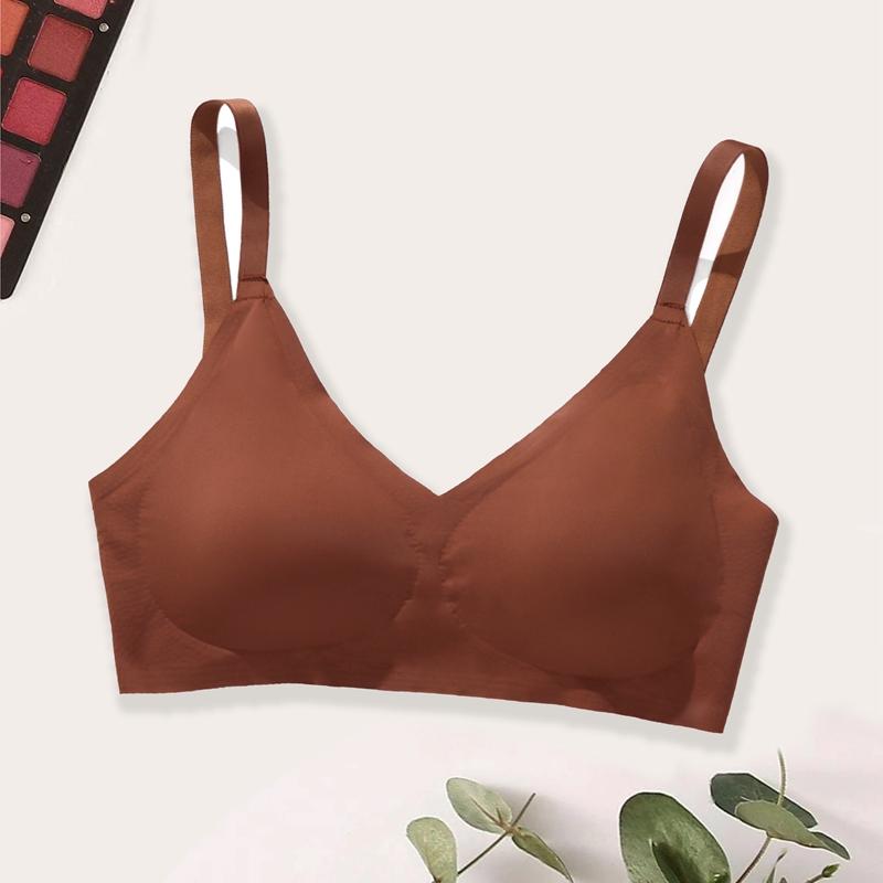 Frauen Einfarbig Nahtlose schlaf T-Shirt Bh Dünne Bralette Drahtlose Bhs für Mädchen SML Xl