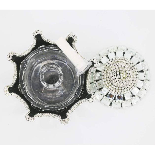Crystal Crown Car Fragrance Diffuser,Perfume Bottle Holder Ornament Interior Decoration Car Home Office Air Freshener Perfume Diffuser Decor (Silver)
